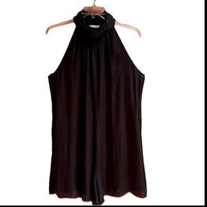 Naked Zebra Size M Black Sleeveless High Neck Halter Romper
